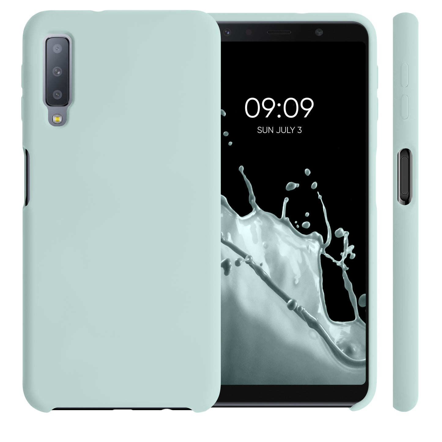 kwmobile Handyhülle für Samsung Galaxy A7 (2018) Hülle - Case Silikon - Kabelloses Laden - Schutzhülle Cover