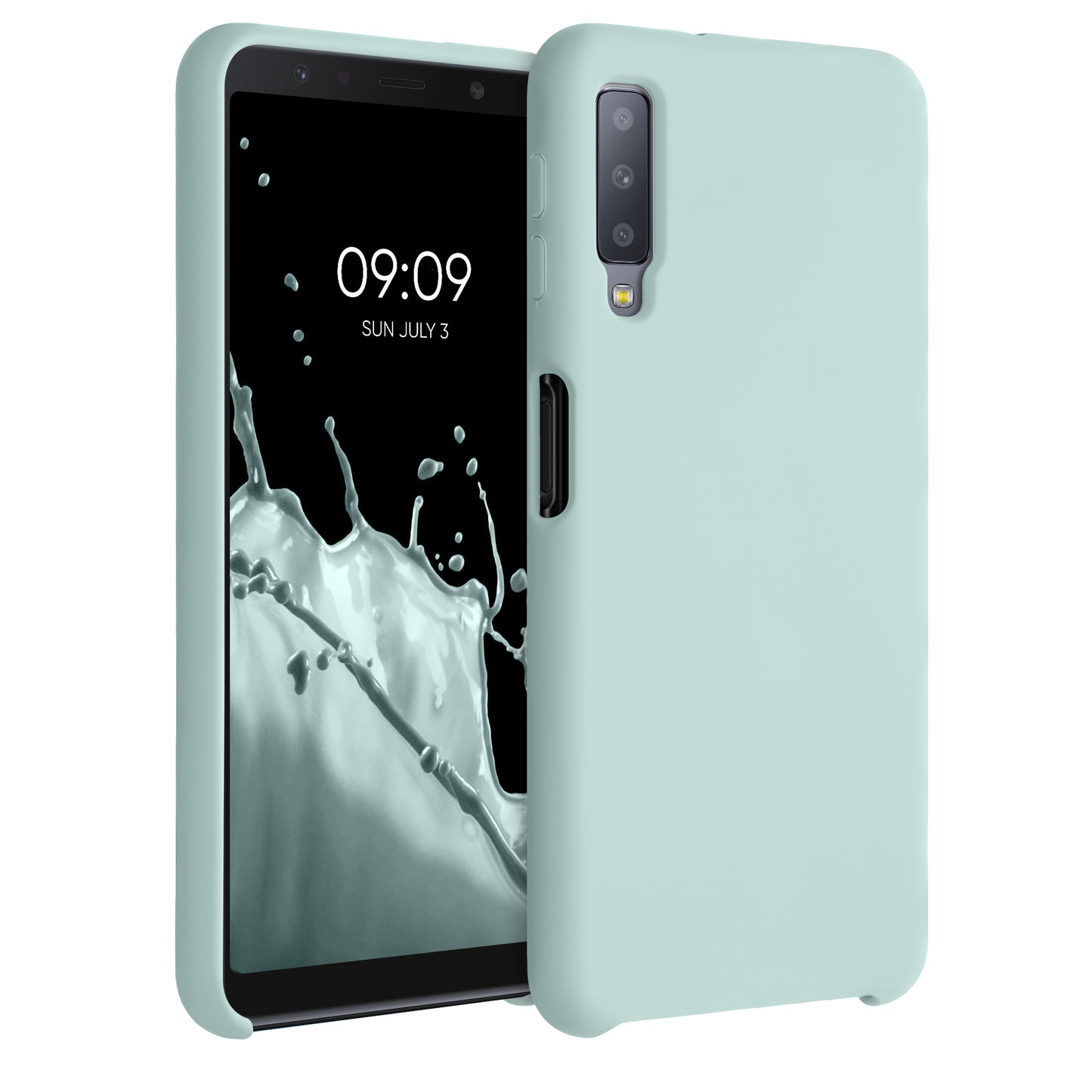 kwmobile Handyhülle für Samsung Galaxy A7 (2018) Hülle - Case Silikon - Kabelloses Laden - Schutzhülle Cover