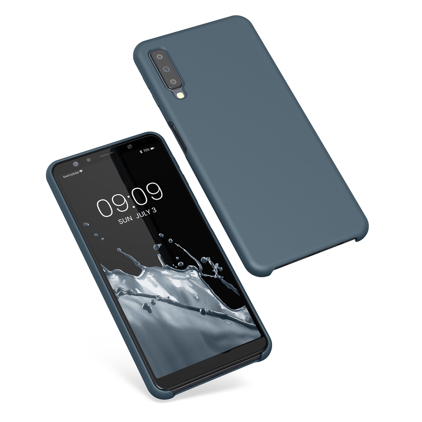 kwmobile Handyhülle für Samsung Galaxy A7 (2018) Hülle - Case Silikon - Kabelloses Laden - Schutzhülle Cover