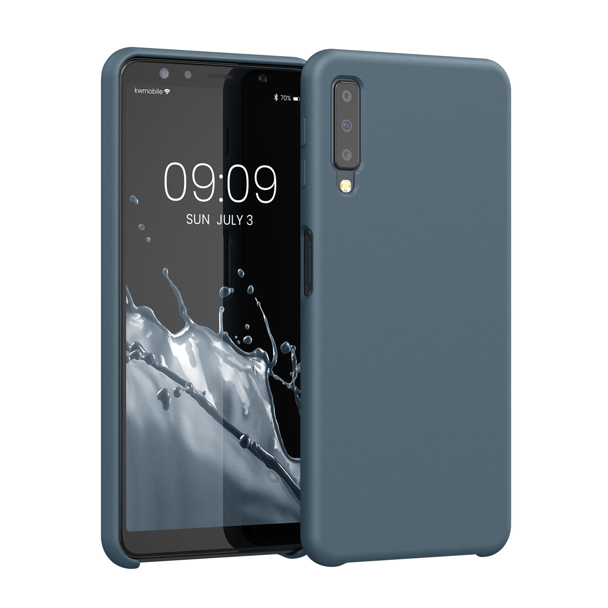 kwmobile Handyhülle für Samsung Galaxy A7 (2018) Hülle - Case Silikon - Kabelloses Laden - Schutzhülle Cover
