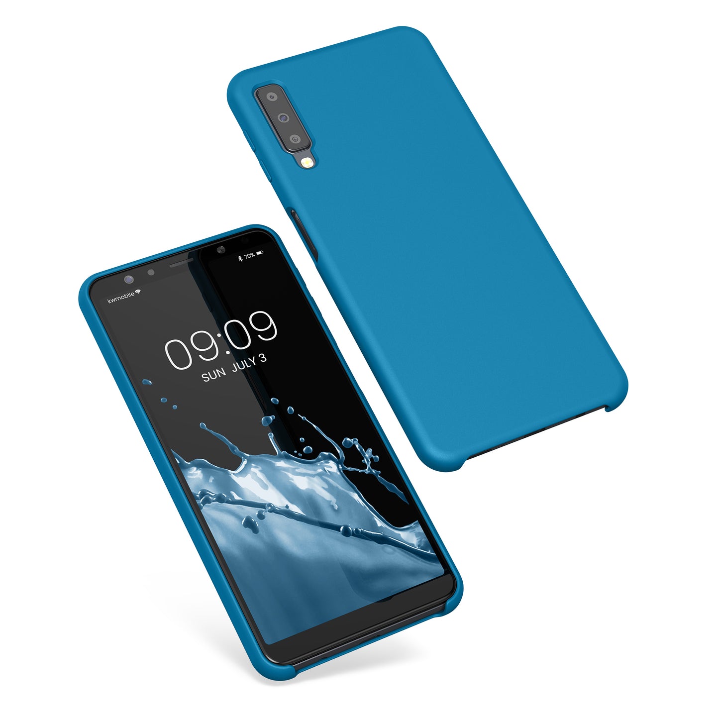 kwmobile Handyhülle für Samsung Galaxy A7 (2018) Hülle - Case Silikon - Kabelloses Laden - Schutzhülle Cover