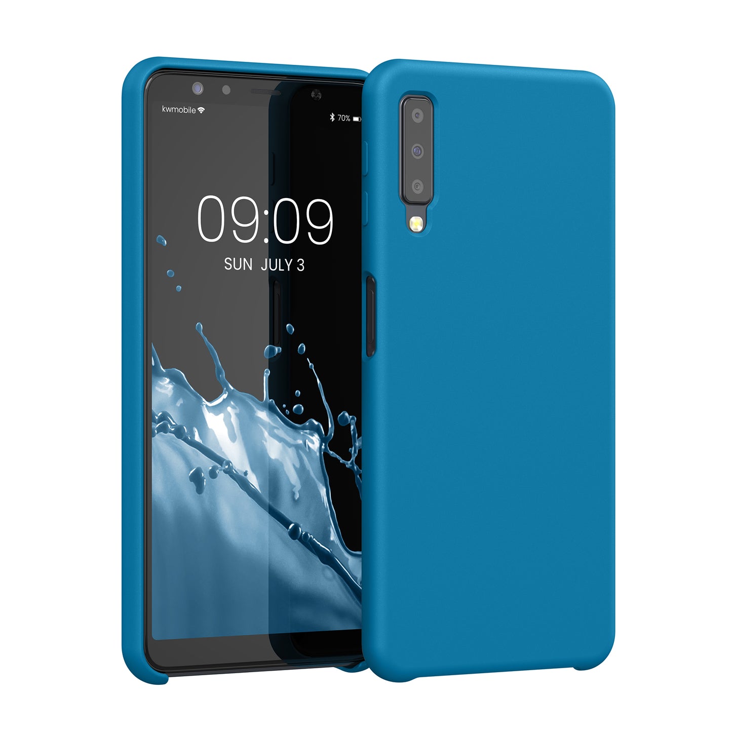 kwmobile Handyhülle für Samsung Galaxy A7 (2018) Hülle - Case Silikon - Kabelloses Laden - Schutzhülle Cover