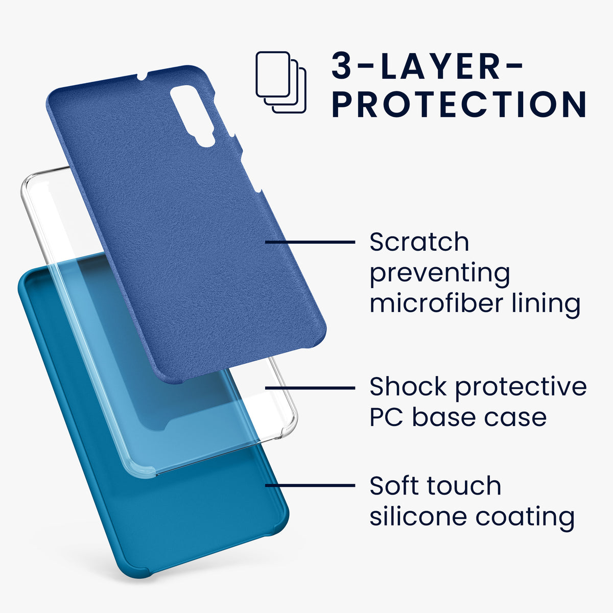 kwmobile Handyhülle für Samsung Galaxy A7 (2018) Hülle - Case Silikon - Kabelloses Laden - Schutzhülle Cover