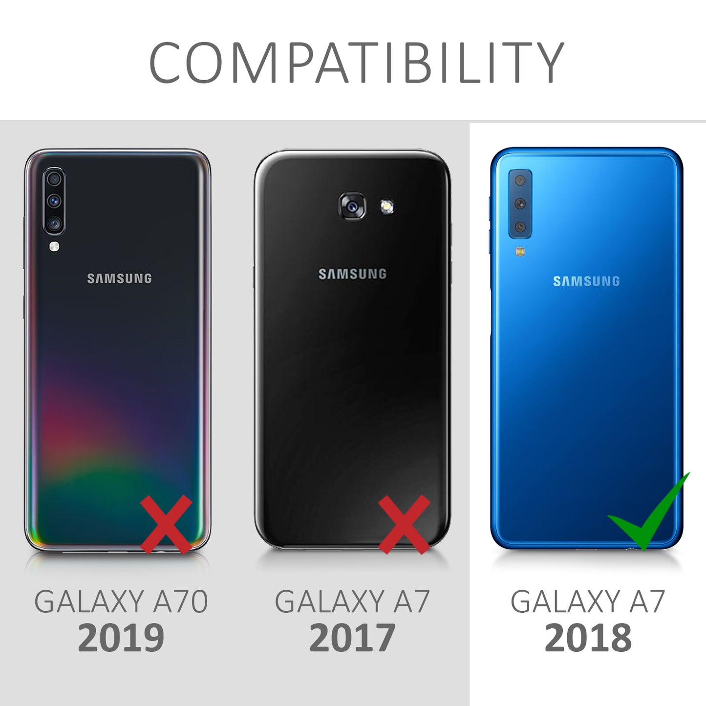 kwmobile Handyhülle für Samsung Galaxy A7 (2018) Hülle - Case Silikon - Kabelloses Laden - Schutzhülle Cover