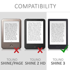 Tolino Shine 3 eReader Hülle Filz Dunkelgrau mit Handschlaufe