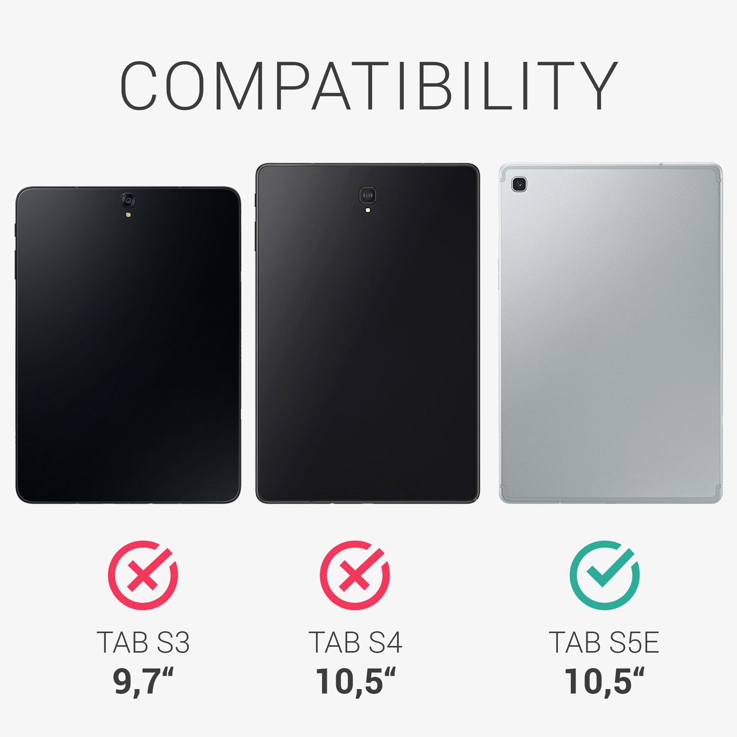 kwmobile Hülle kompatibel mit Samsung Galaxy Tab S5e Hülle - weiches Silikon Case transparent - Tablet Cover