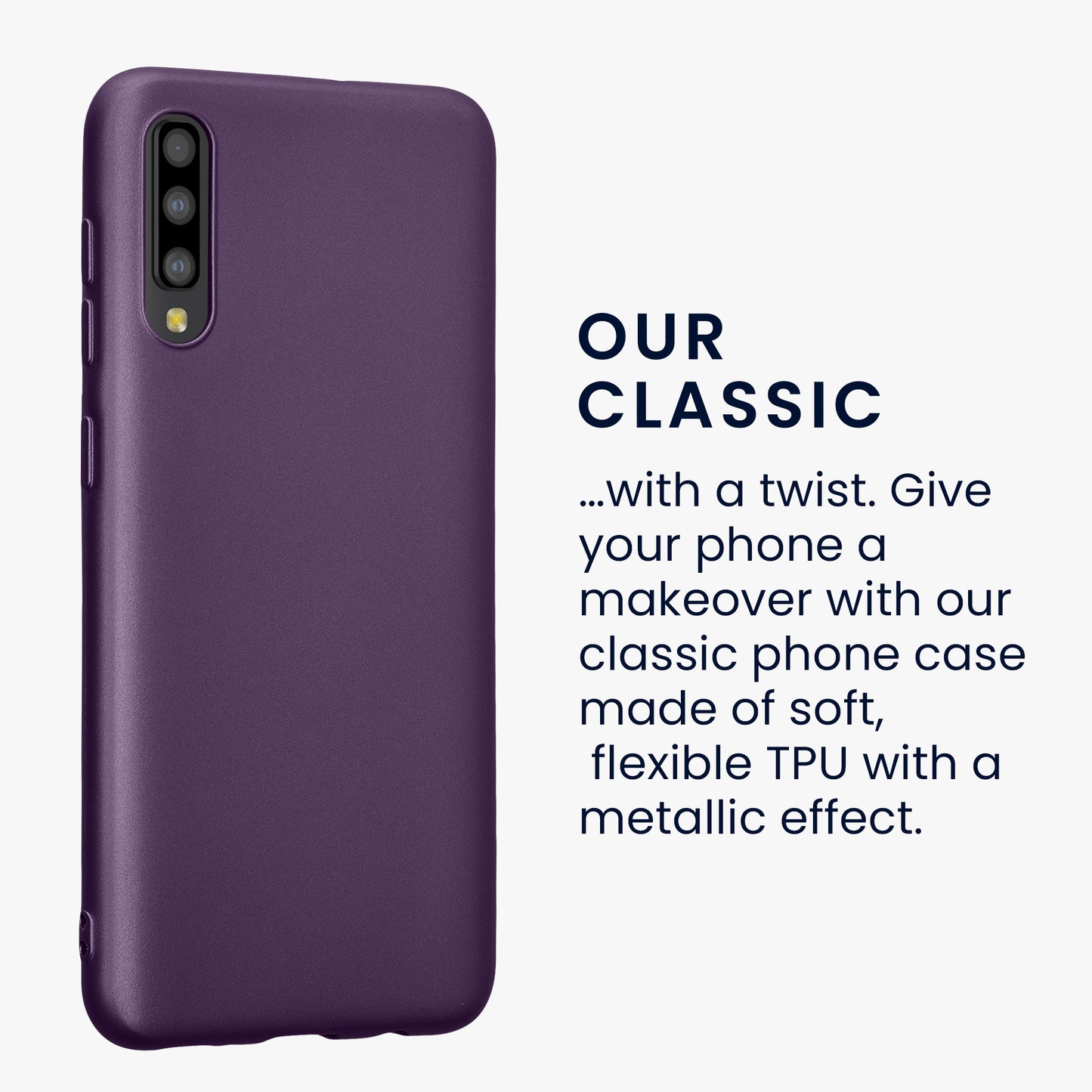 kwmobile Handyhülle für Samsung Galaxy A50 Hülle - Silikon Case metallisch schimmernd - Schutzhülle Cover