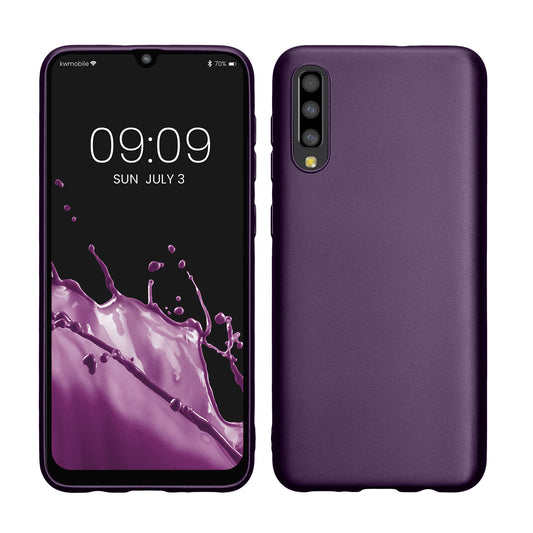 kwmobile Handyhülle für Samsung Galaxy A50 Hülle - Silikon Case metallisch schimmernd - Schutzhülle Cover