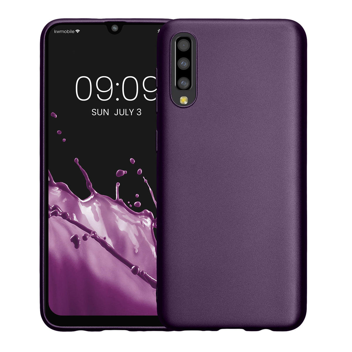 kwmobile Handyhülle für Samsung Galaxy A50 Hülle - Silikon Case metallisch schimmernd - Schutzhülle Cover