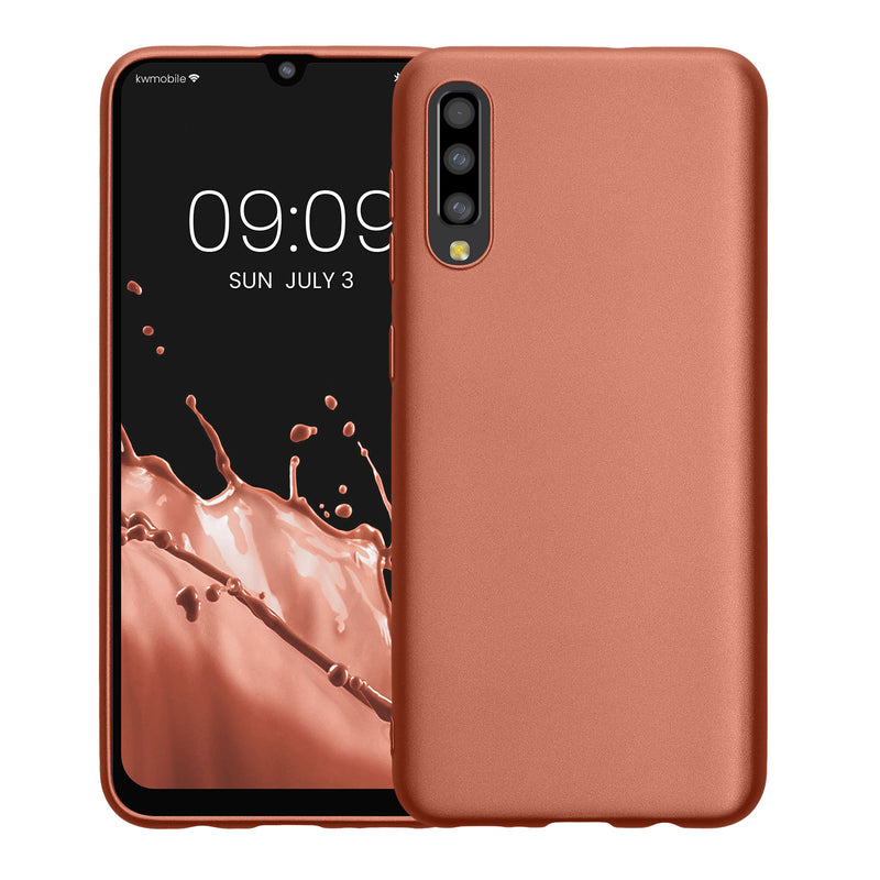 kwmobile Handyhülle für Samsung Galaxy A50 Hülle - Silikon Case metallisch schimmernd - Schutzhülle Cover