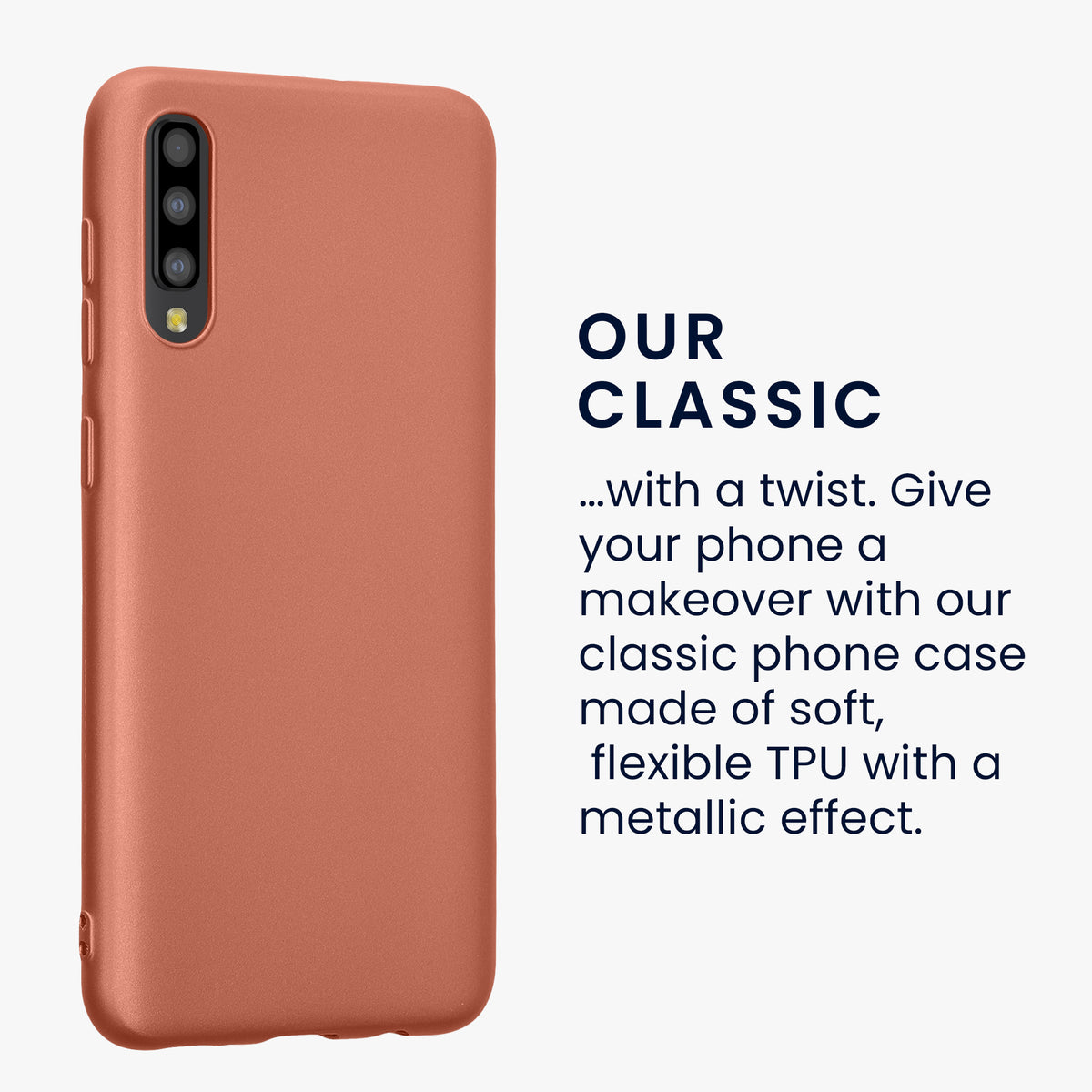 kwmobile Handyhülle für Samsung Galaxy A50 Hülle - Silikon Case metallisch schimmernd - Schutzhülle Cover