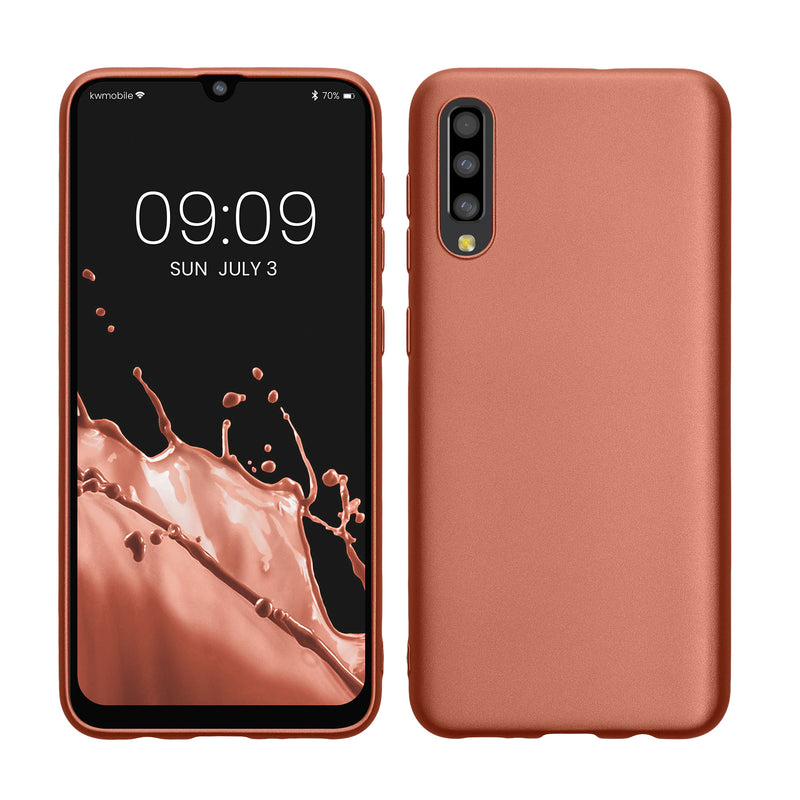 kwmobile Handyhülle für Samsung Galaxy A50 Hülle - Silikon Case metallisch schimmernd - Schutzhülle Cover