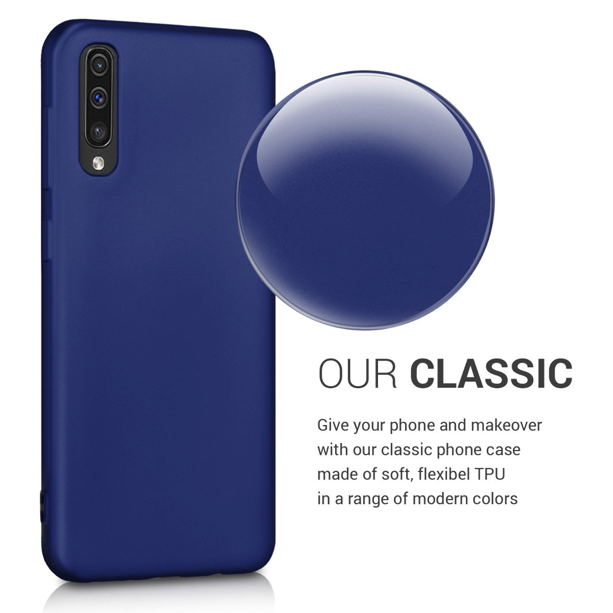 kwmobile Handyhülle für Samsung Galaxy A50 Hülle - Silikon Case metallisch schimmernd - Schutzhülle Cover