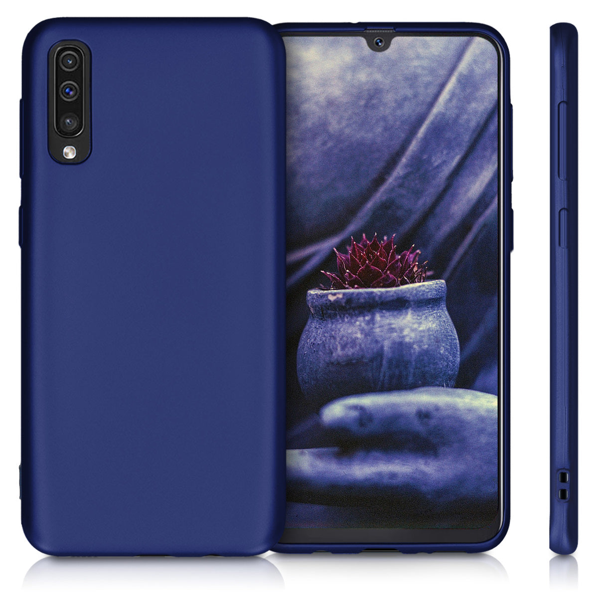 kwmobile Handyhülle für Samsung Galaxy A50 Hülle - Silikon Case metallisch schimmernd - Schutzhülle Cover