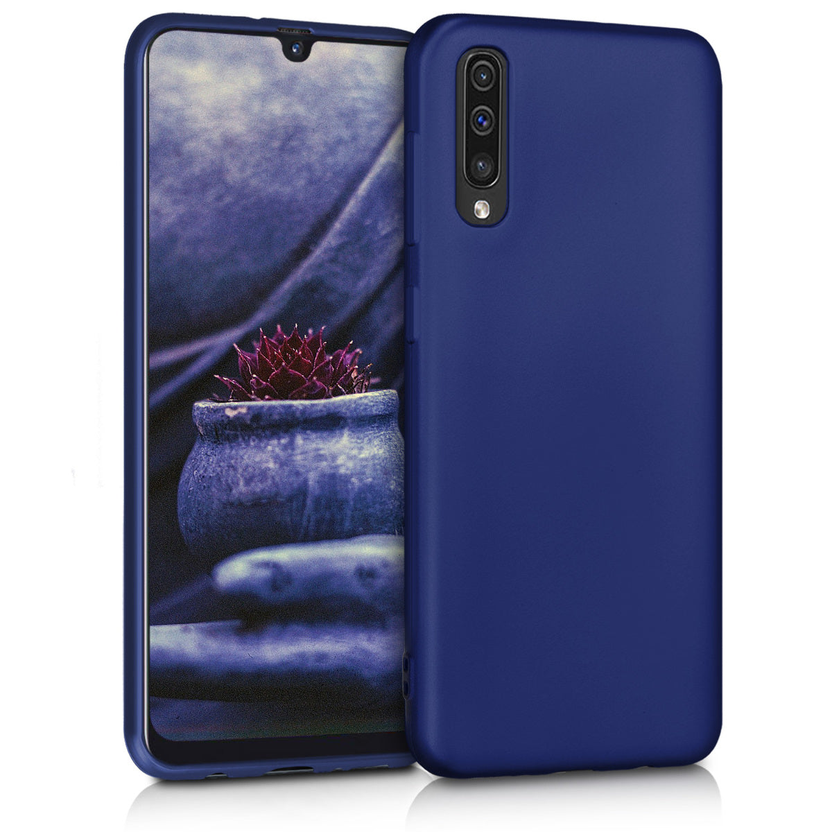 kwmobile Handyhülle für Samsung Galaxy A50 Hülle - Silikon Case metallisch schimmernd - Schutzhülle Cover