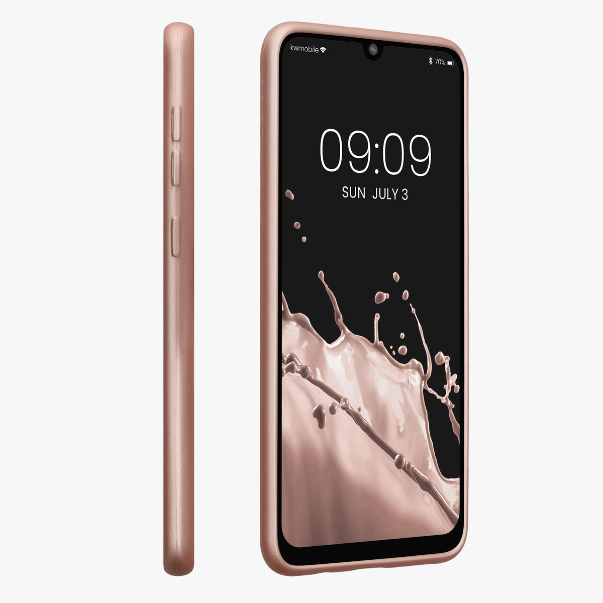 kwmobile Handyhülle für Samsung Galaxy A50 Hülle - Silikon Case metallisch schimmernd - Schutzhülle Cover