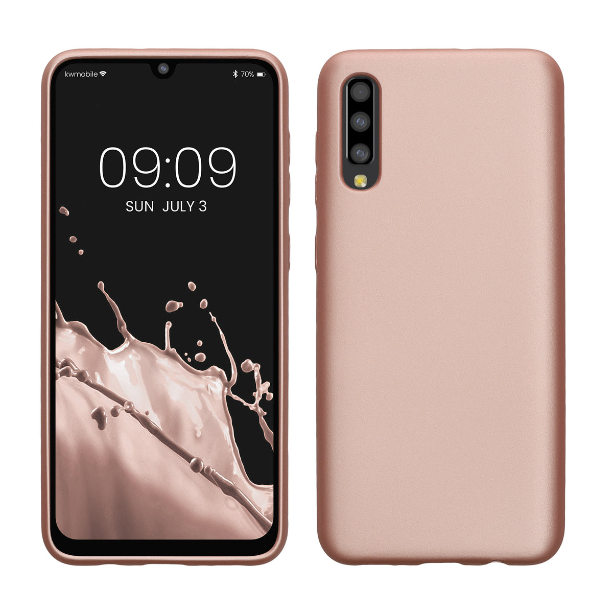 kwmobile Handyhülle für Samsung Galaxy A50 Hülle - Silikon Case metallisch schimmernd - Schutzhülle Cover