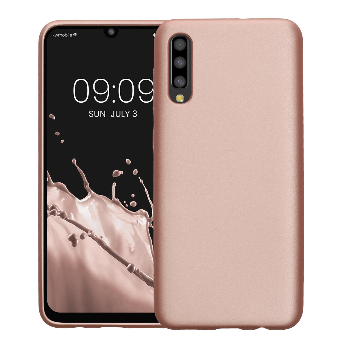 kwmobile Handyhülle für Samsung Galaxy A50 Hülle - Silikon Case metallisch schimmernd - Schutzhülle Cover