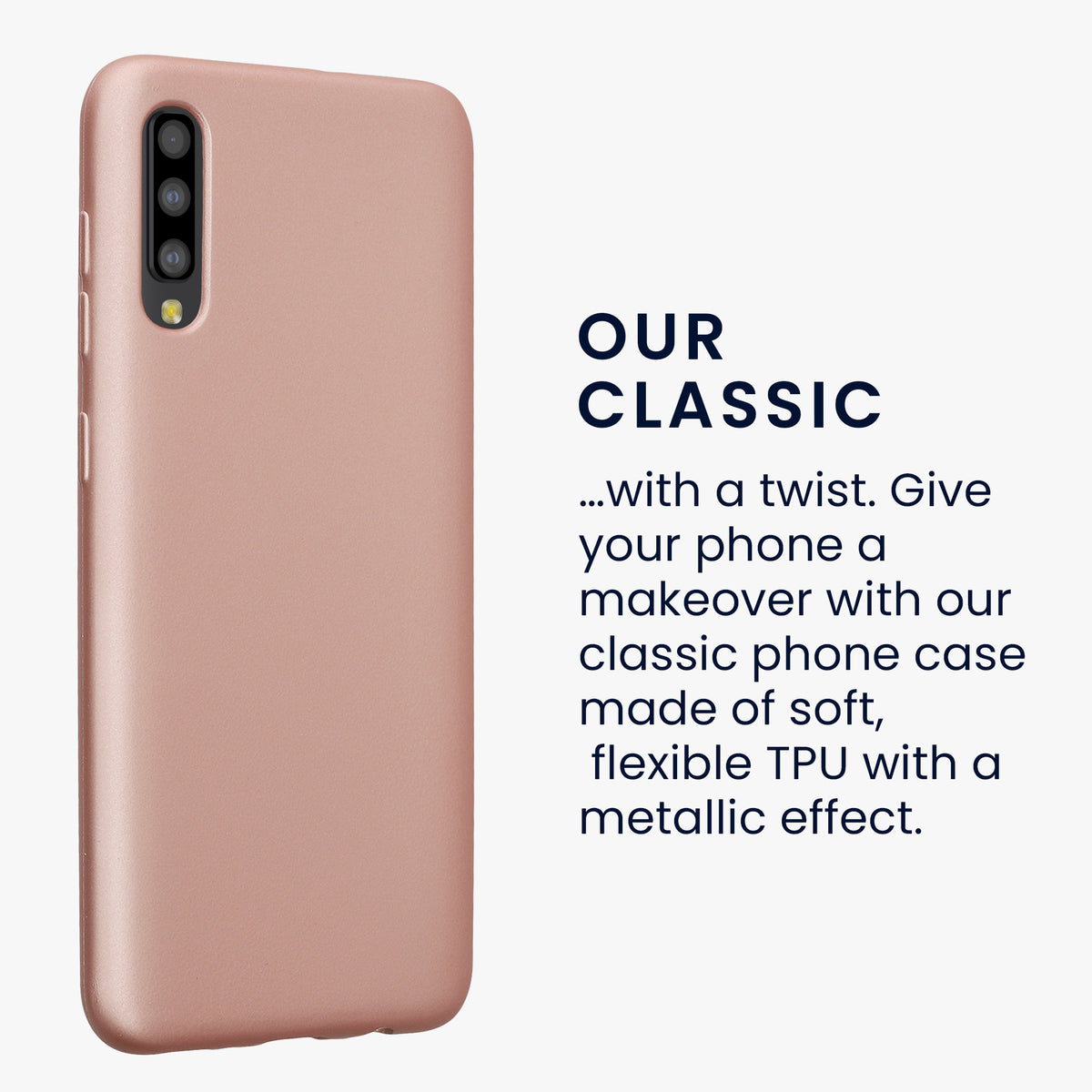 kwmobile Handyhülle für Samsung Galaxy A50 Hülle - Silikon Case metallisch schimmernd - Schutzhülle Cover