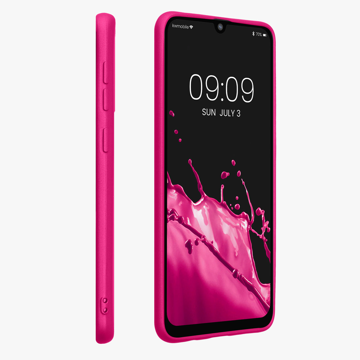 kwmobile Handyhülle für Samsung Galaxy A50 Hülle - Silikon Case metallisch schimmernd - Schutzhülle Cover