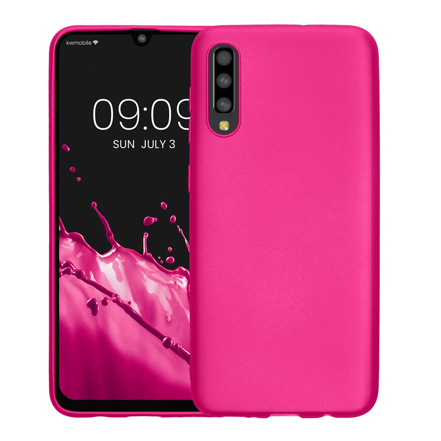 kwmobile Handyhülle für Samsung Galaxy A50 Hülle - Silikon Case metallisch schimmernd - Schutzhülle Cover