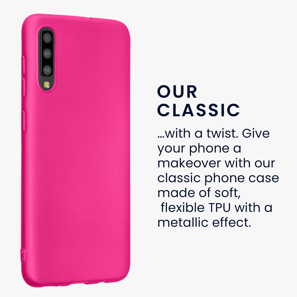kwmobile Handyhülle für Samsung Galaxy A50 Hülle - Silikon Case metallisch schimmernd - Schutzhülle Cover