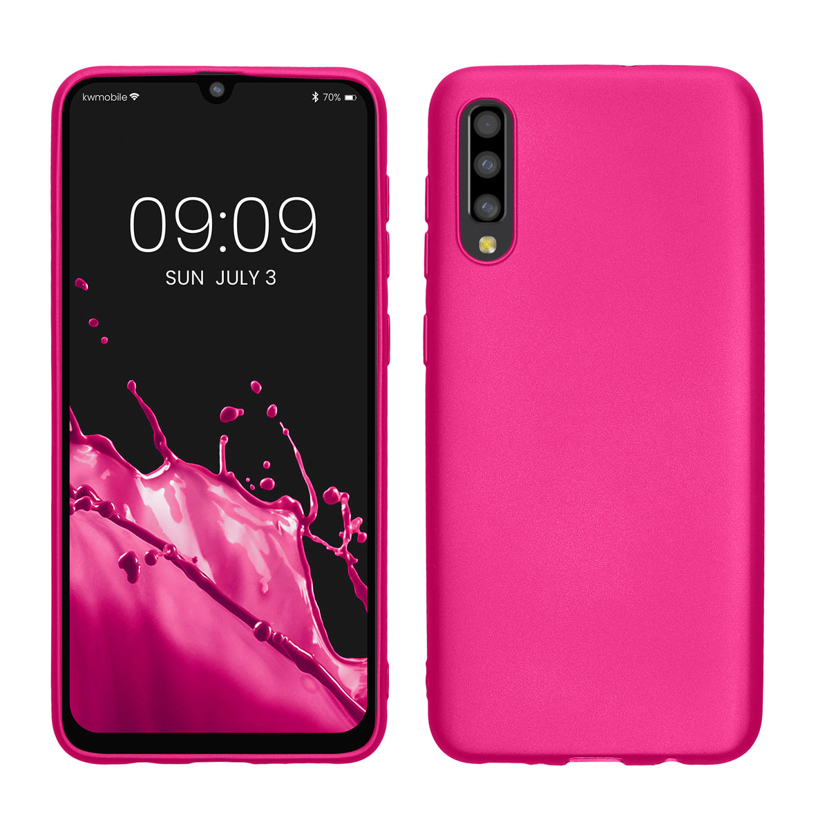kwmobile Handyhülle für Samsung Galaxy A50 Hülle - Silikon Case metallisch schimmernd - Schutzhülle Cover