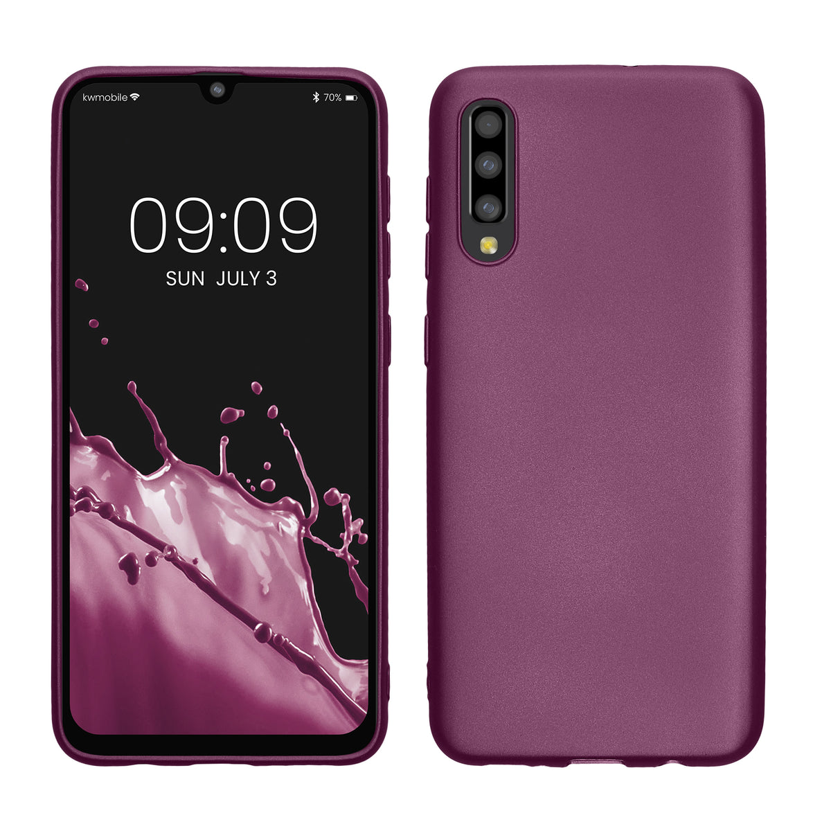 kwmobile Handyhülle für Samsung Galaxy A50 Hülle - Silikon Case metallisch schimmernd - Schutzhülle Cover