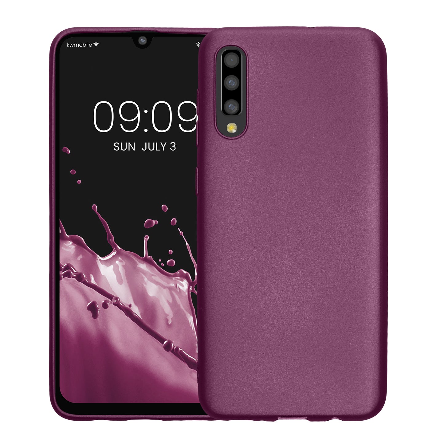 kwmobile Handyhülle für Samsung Galaxy A50 Hülle - Silikon Case metallisch schimmernd - Schutzhülle Cover