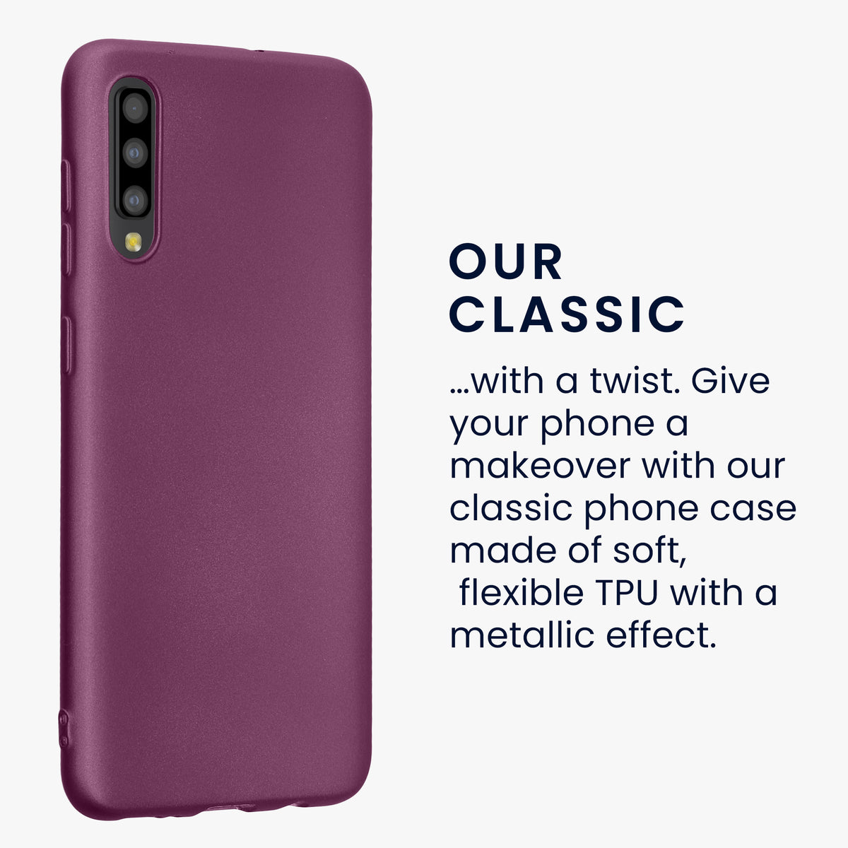 kwmobile Handyhülle für Samsung Galaxy A50 Hülle - Silikon Case metallisch schimmernd - Schutzhülle Cover