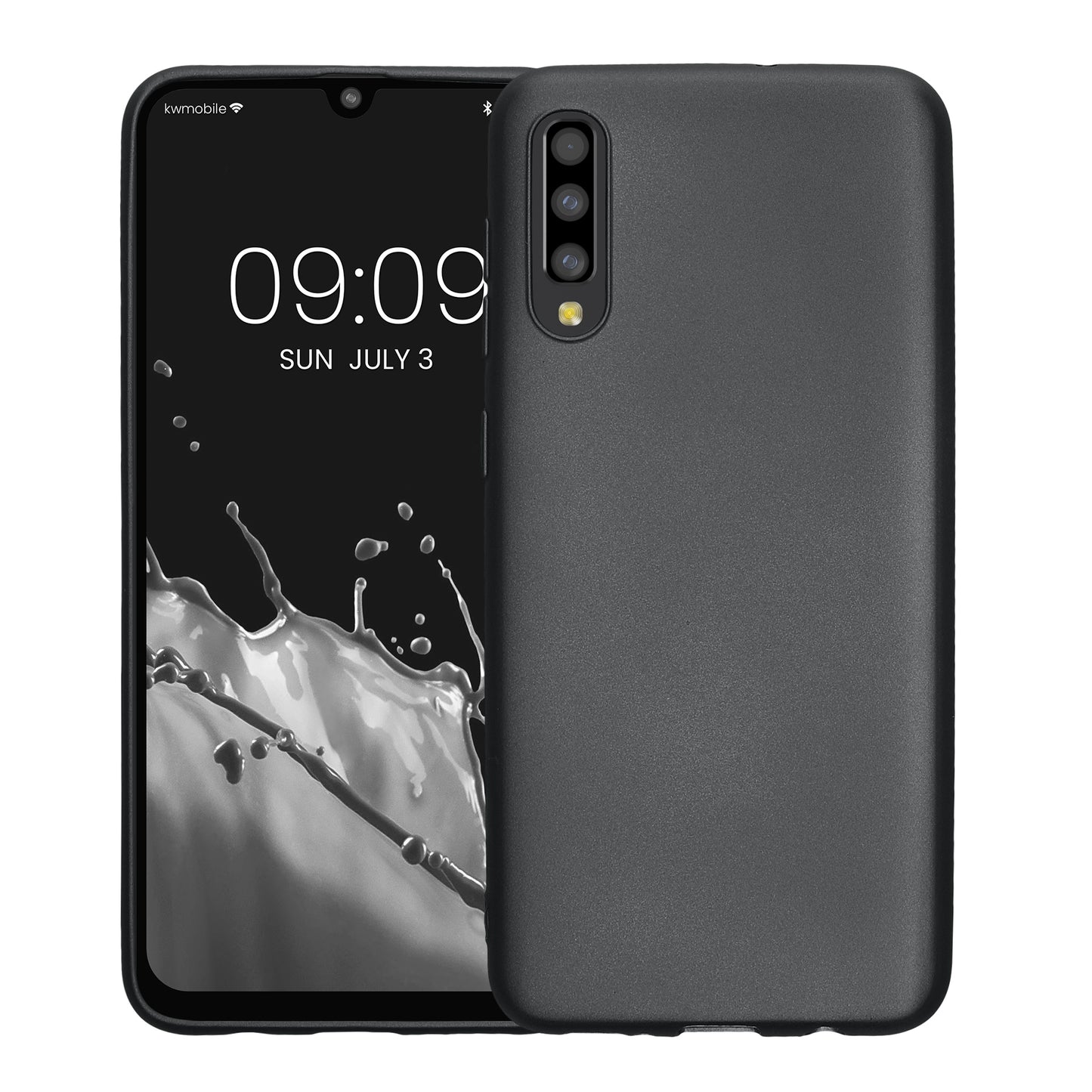 kwmobile Handyhülle für Samsung Galaxy A50 Hülle - Silikon Case metallisch schimmernd - Schutzhülle Cover