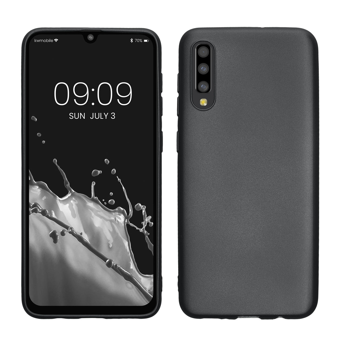 kwmobile Handyhülle für Samsung Galaxy A50 Hülle - Silikon Case metallisch schimmernd - Schutzhülle Cover