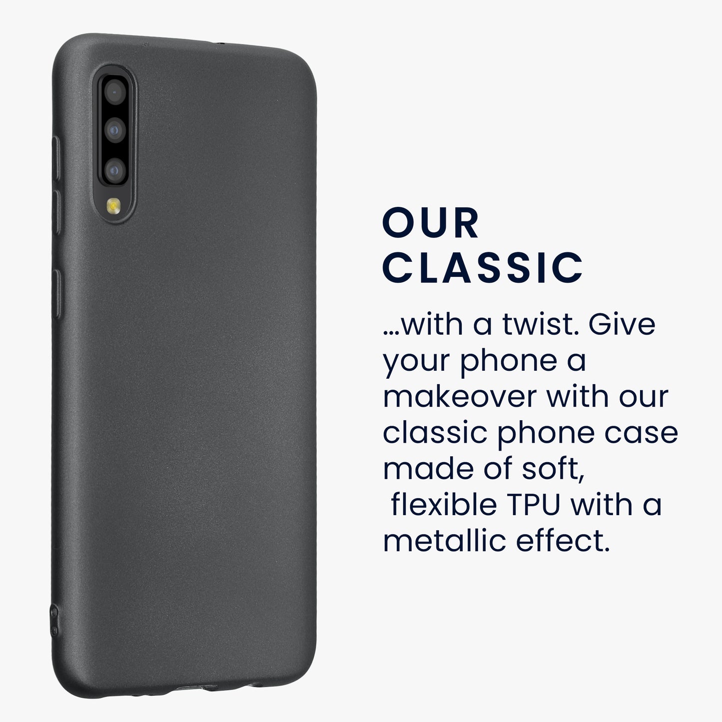 kwmobile Handyhülle für Samsung Galaxy A50 Hülle - Silikon Case metallisch schimmernd - Schutzhülle Cover