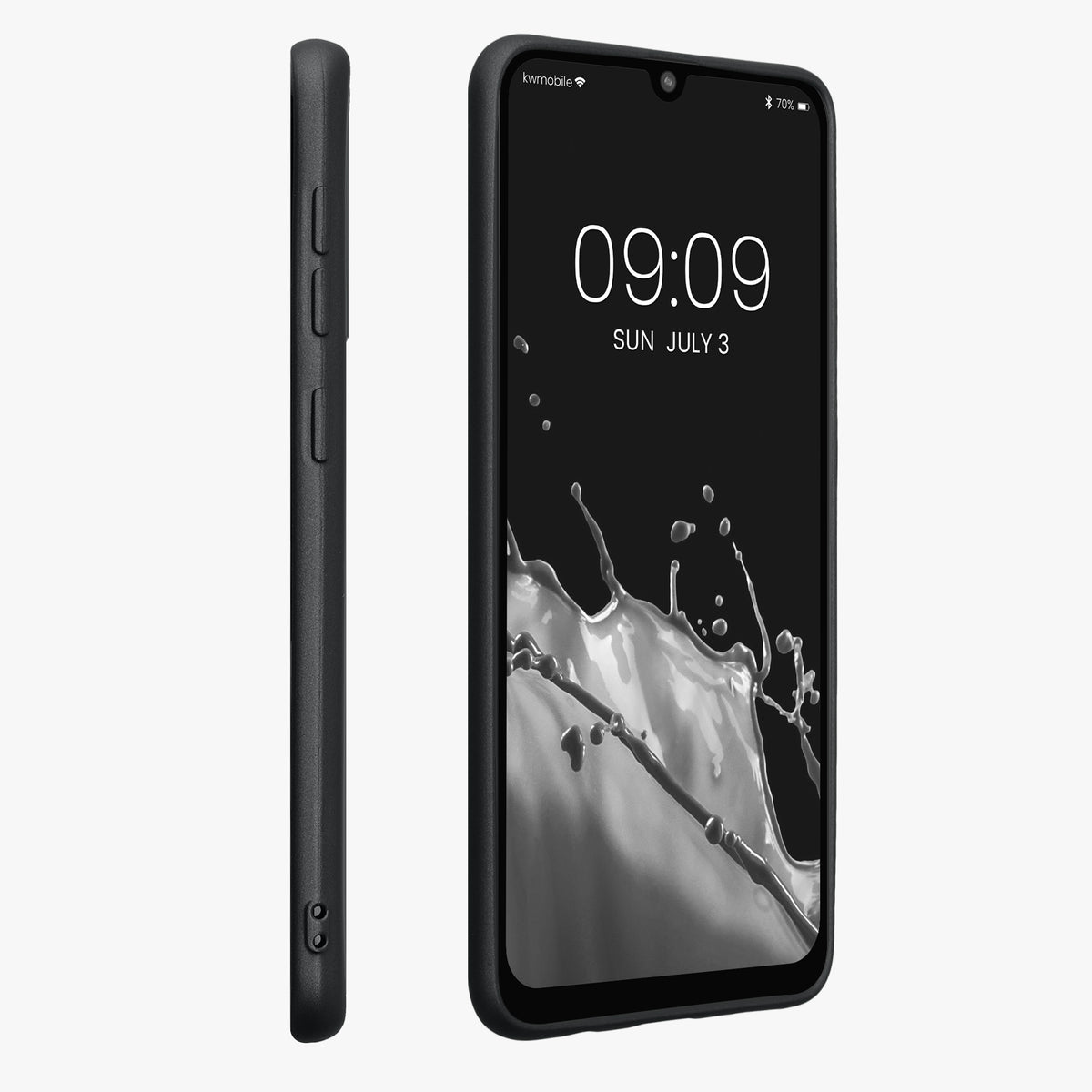 kwmobile Handyhülle für Samsung Galaxy A50 Hülle - Silikon Case metallisch schimmernd - Schutzhülle Cover