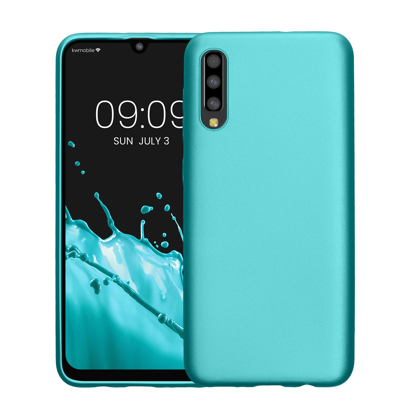kwmobile Handyhülle für Samsung Galaxy A50 Hülle - Silikon Case metallisch schimmernd - Schutzhülle Cover