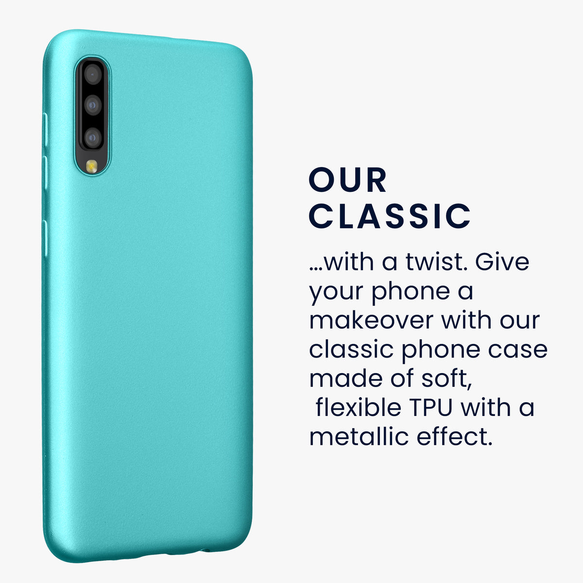 kwmobile Handyhülle für Samsung Galaxy A50 Hülle - Silikon Case metallisch schimmernd - Schutzhülle Cover