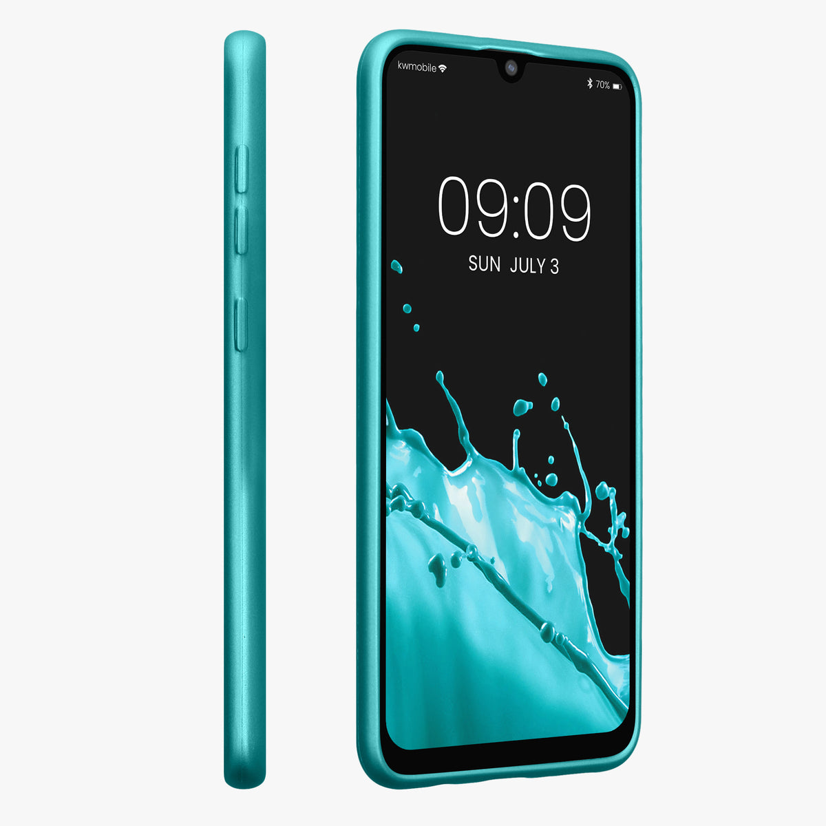 kwmobile Handyhülle für Samsung Galaxy A50 Hülle - Silikon Case metallisch schimmernd - Schutzhülle Cover