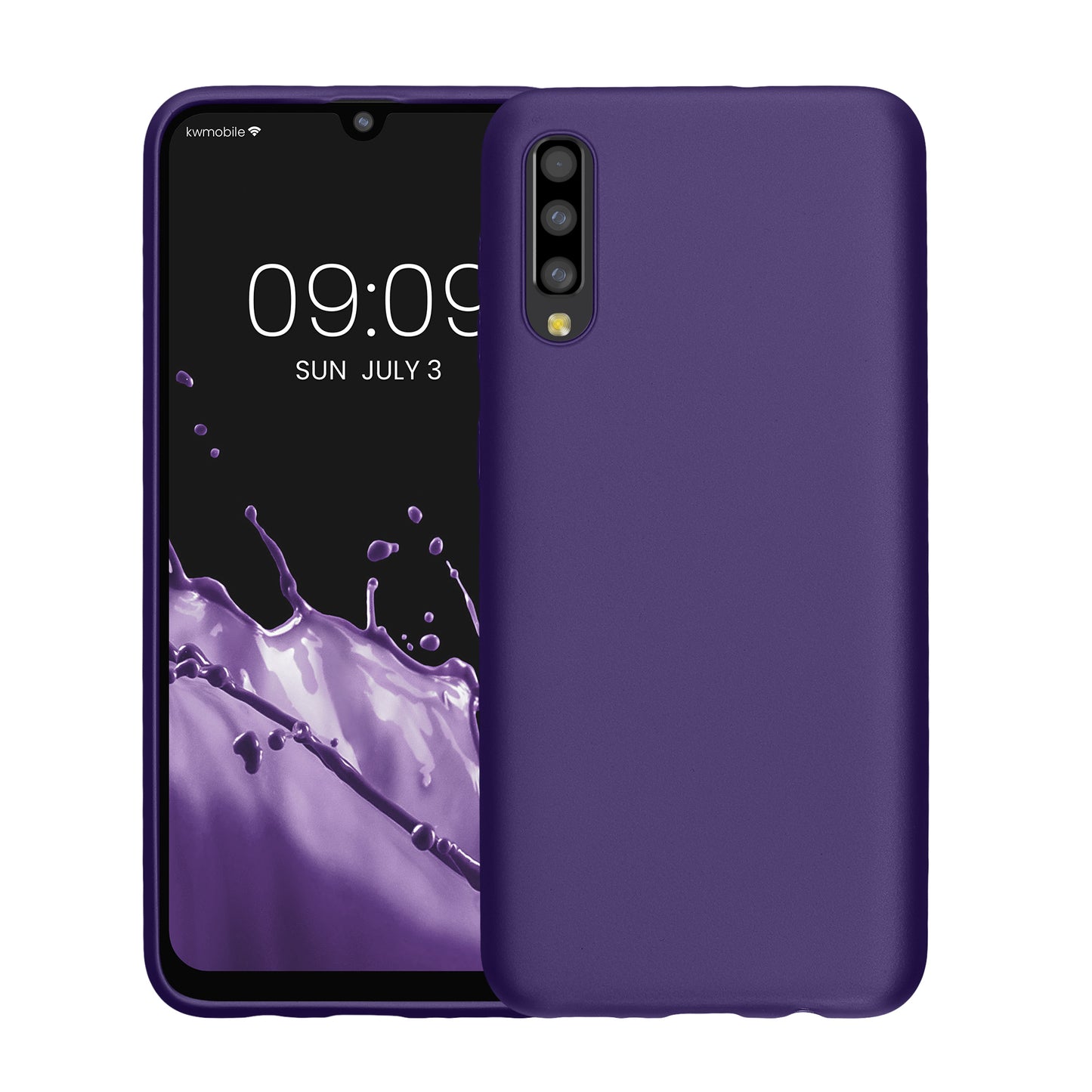 kwmobile Handyhülle für Samsung Galaxy A50 Hülle - Silikon Case metallisch schimmernd - Schutzhülle Cover