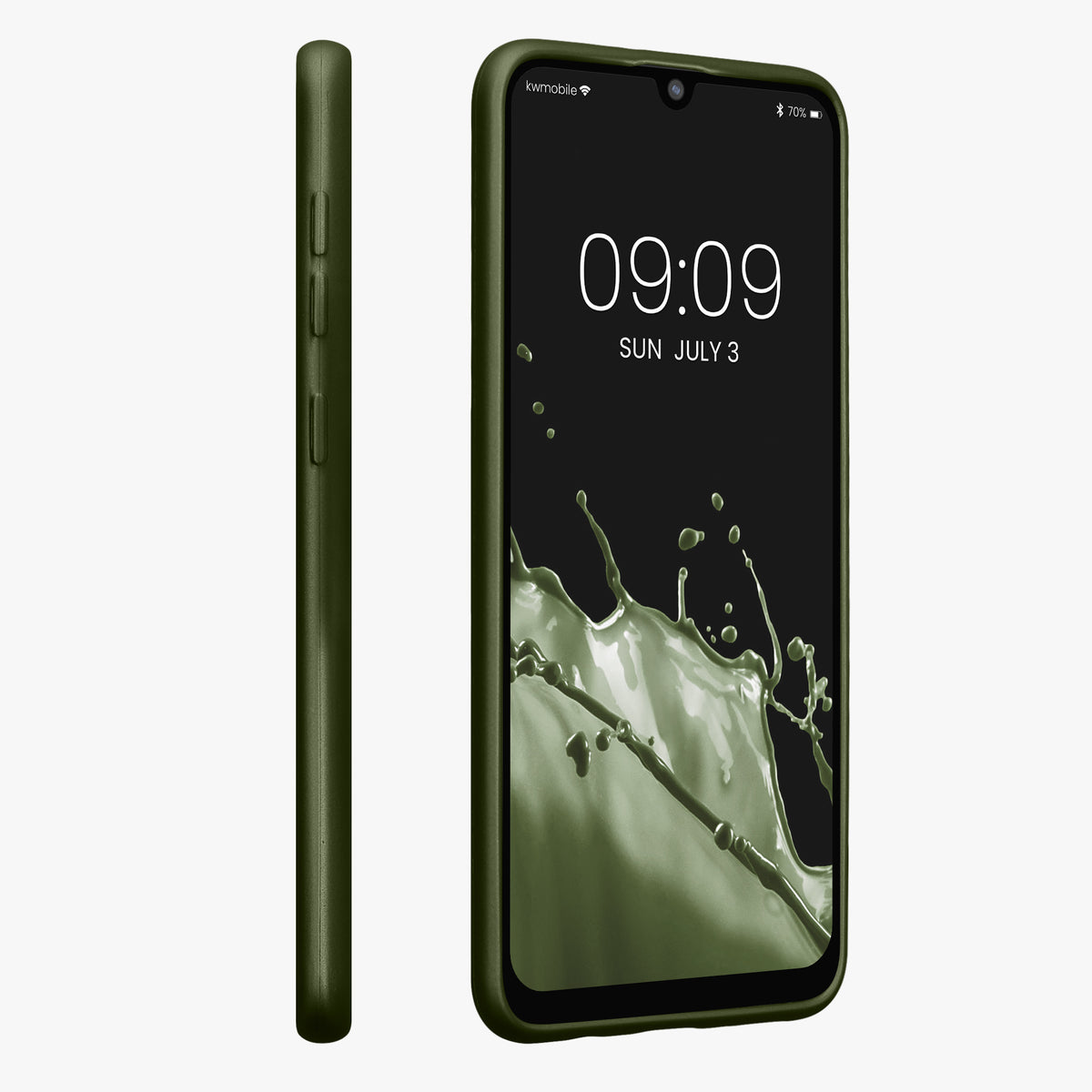 kwmobile Handyhülle für Samsung Galaxy A50 Hülle - Silikon Case metallisch schimmernd - Schutzhülle Cover