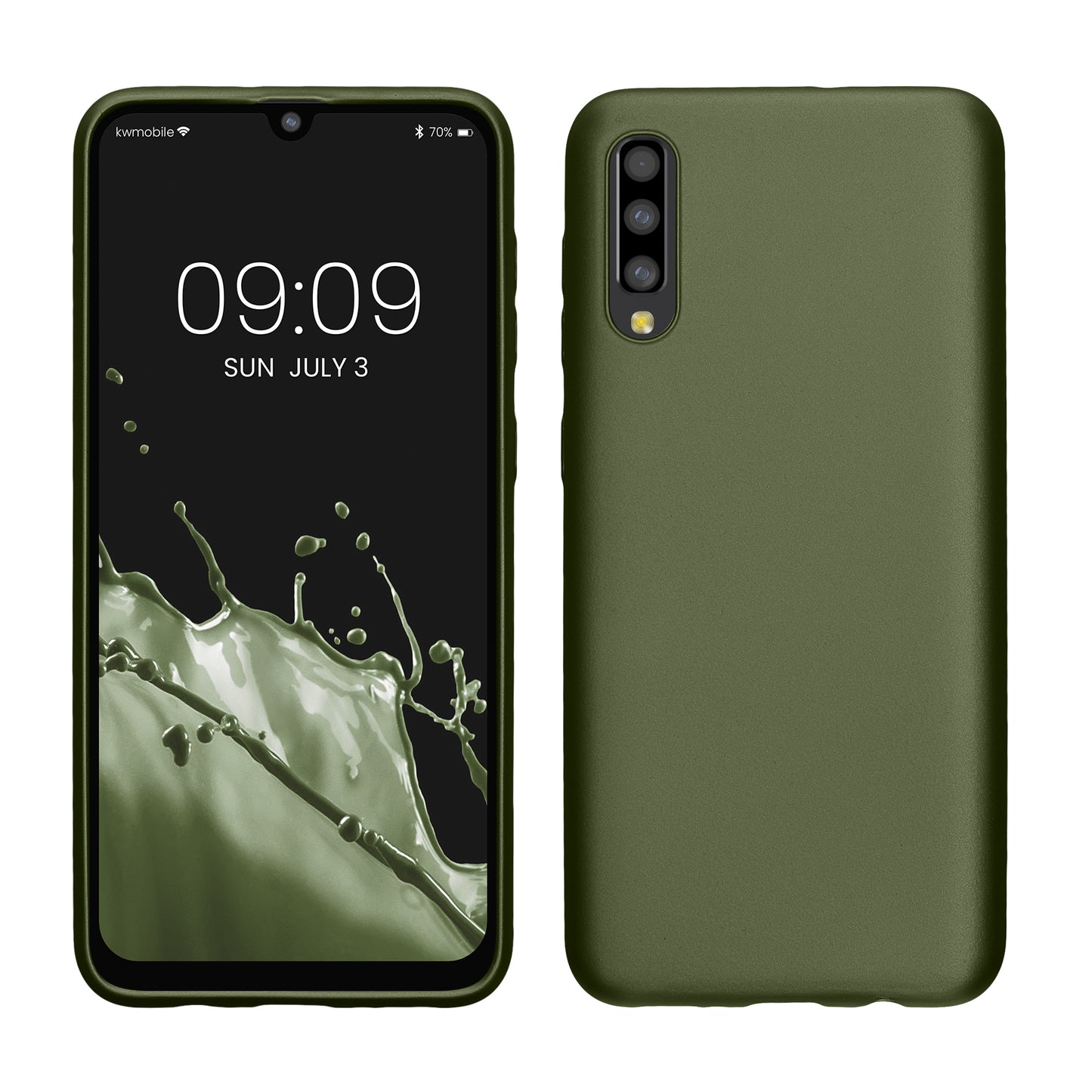 kwmobile Handyhülle für Samsung Galaxy A50 Hülle - Silikon Case metallisch schimmernd - Schutzhülle Cover