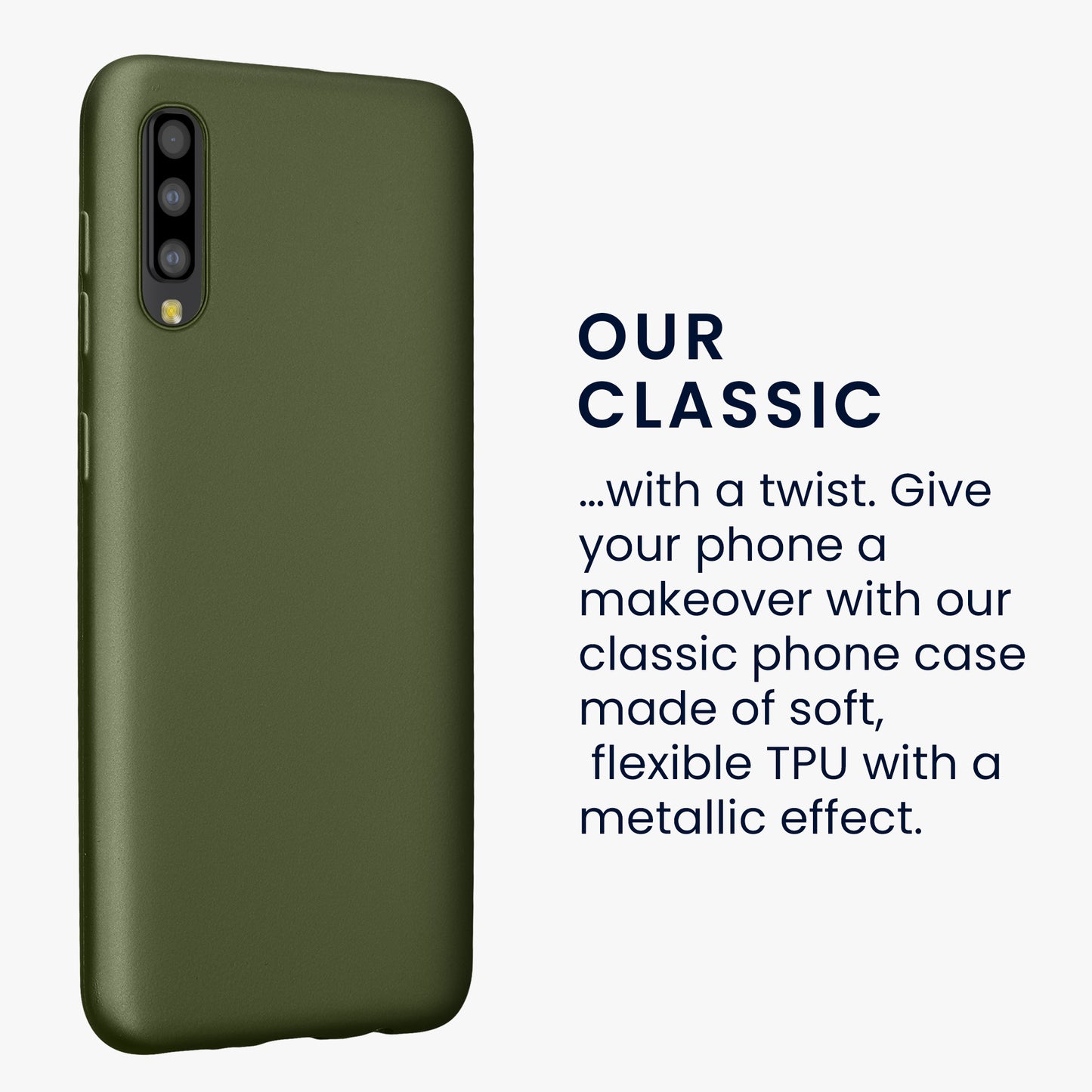 kwmobile Handyhülle für Samsung Galaxy A50 Hülle - Silikon Case metallisch schimmernd - Schutzhülle Cover