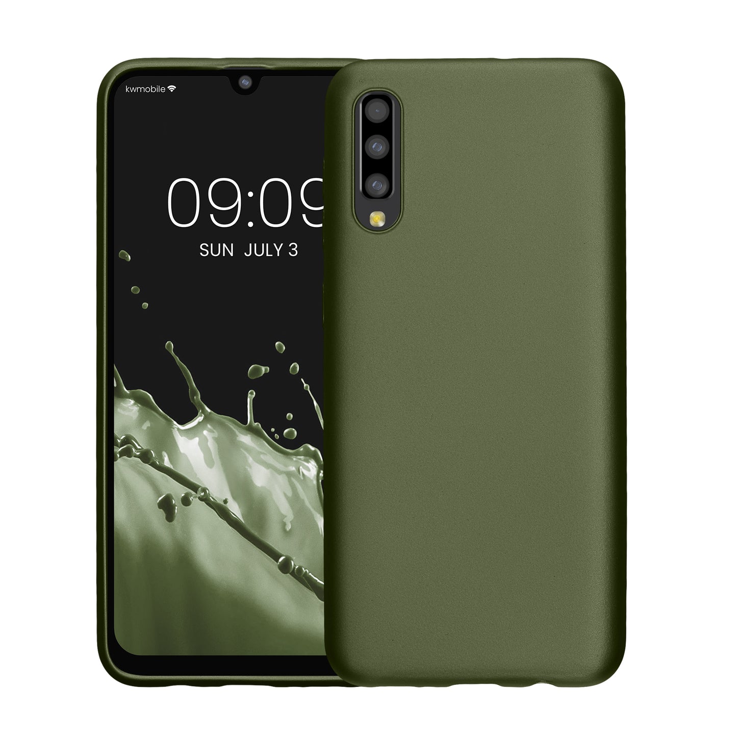 kwmobile Handyhülle für Samsung Galaxy A50 Hülle - Silikon Case metallisch schimmernd - Schutzhülle Cover