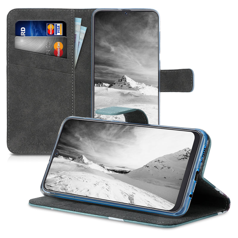 kwmobile Wallet Case kompatibel mit Samsung Galaxy A50 Hülle - Cover mit Ständer und Kartenfächern