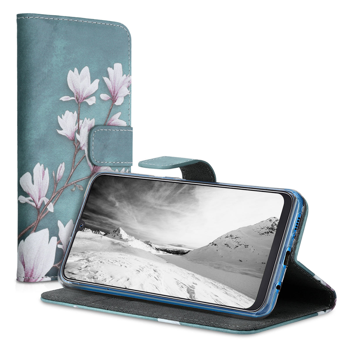 kwmobile Wallet Case kompatibel mit Samsung Galaxy A50 Hülle - Cover mit Ständer und Kartenfächern