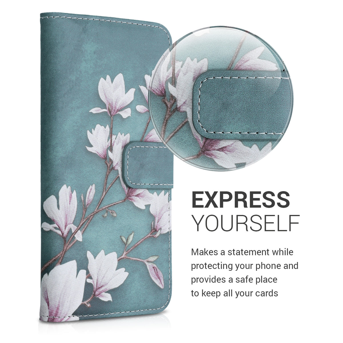 kwmobile Wallet Case kompatibel mit Samsung Galaxy A50 Hülle - Cover mit Ständer und Kartenfächern