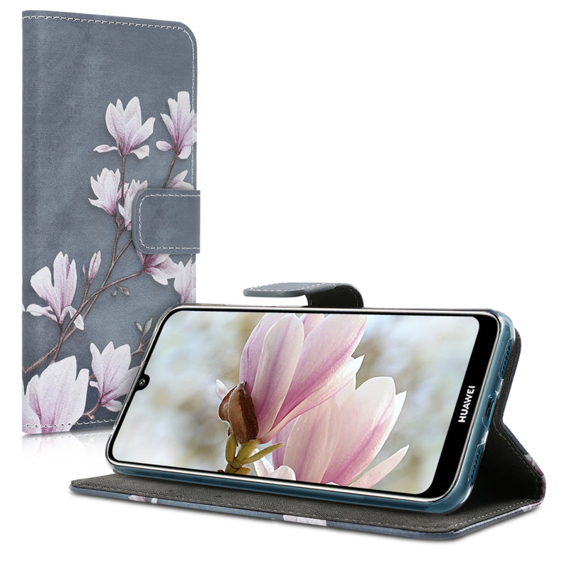 kwmobile Wallet Case kompatibel mit Huawei Y6 (2019) Hülle - Cover mit Ständer und Kartenfächern