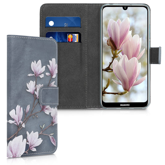 kwmobile Wallet Case kompatibel mit Huawei Y6 (2019) Hülle - Cover mit Ständer und Kartenfächern