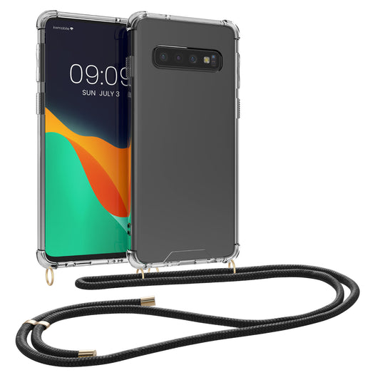 kwmobile Necklace Case kompatibel mit Samsung Galaxy S10 Hülle Silikon Cover mit Handykette Band Handyhülle