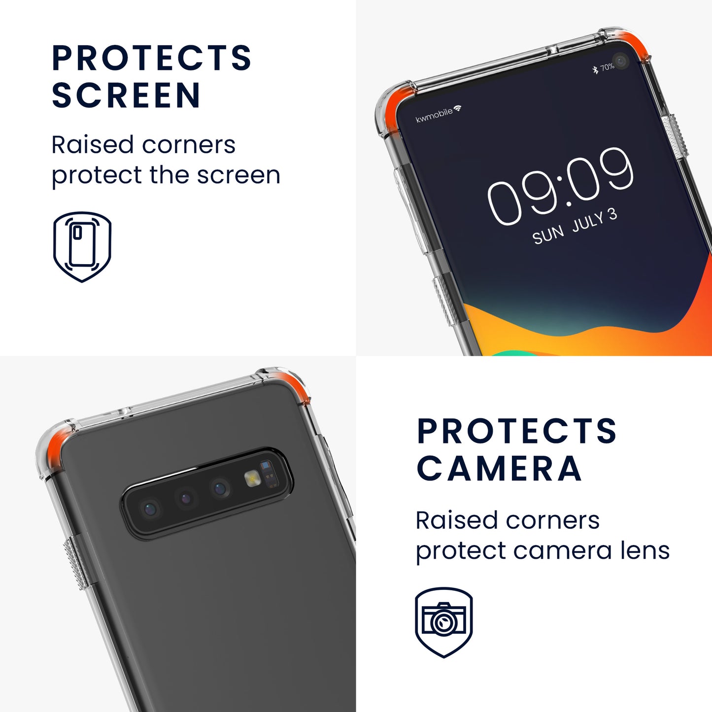 kwmobile Necklace Case kompatibel mit Samsung Galaxy S10 Hülle Silikon Cover mit Handykette Band Handyhülle