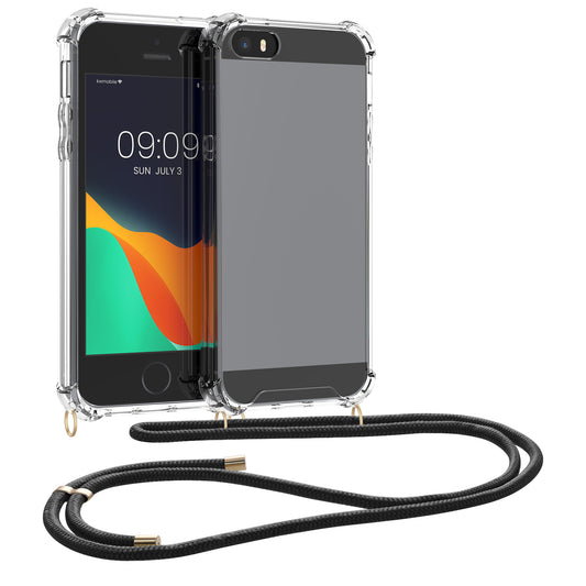 kwmobile Necklace Case kompatibel mit Apple iPhone SE (1.Gen 2016) / iPhone 5 / iPhone 5S Hülle - Silikon Cover mit Handykette - Band Handyhülle